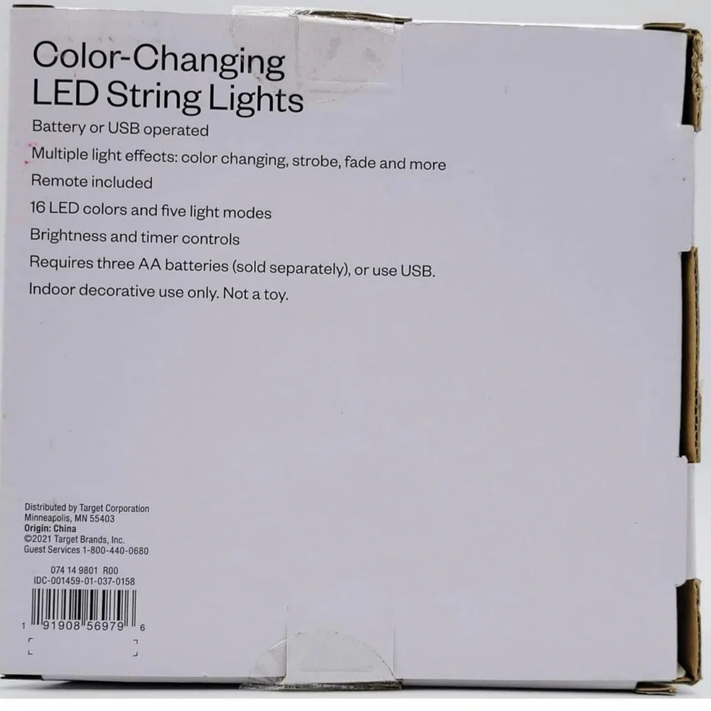Room Essentials 40RGB LED Fairy Lights with Remote Control - Picture 2 of 10